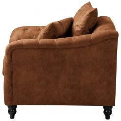 Fauteuil 1 Place Red Living Lovis - Microfibre Rica Cognac, Confort et Style -Pas Cher Fauteuils Magasin 1000298871 211214 18020100799 DETAILS P000000001000298871