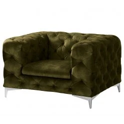 Red Living Fauteuil Merlin - Velours Tomi: Vert vieilli | Fauteuil 1 place élégant et confortable