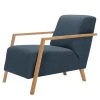 Loftscape Fauteuil Frapper - Tissu structuré Poema Bleu foncé - Chêne clair | Confort et Élégance -Pas Cher Fauteuils Magasin 1000311191 211124 10271600027 IMAGE P000000001000311191