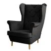 Norrwood Fauteuil Bergère Olmen - Microfibre Jada Noir | Fauteuil 1 Place -Pas Cher Fauteuils Magasin 1000329999 220304 010 IMAGE P000000001000329999
