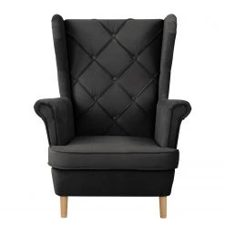 Norrwood Fauteuil Bergère Olmen - Microfibre Jada Noir | Fauteuil 1 Place -Pas Cher Fauteuils Magasin 1000329999 220304 030 DETAILS P000000001000329999