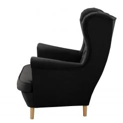 Norrwood Fauteuil Bergère Olmen - Microfibre Jada Noir | Fauteuil 1 Place -Pas Cher Fauteuils Magasin 1000329999 220304 040 DETAILS P000000001000329999