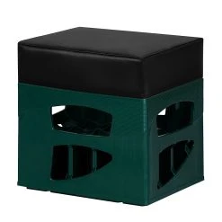 Ars Manufacti Assise pour Caisse de Bières Henryk - Chaise Relax en Cuir Synthétique Noir