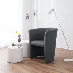 Fauteuil cocktail Sinclair en imitation cuir - Élégance et confort | Mooved -Pas Cher Fauteuils Magasin cocktailsessel sinclair kunstleder grau 5141500