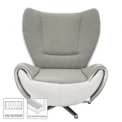 Fauteuil design Tom Tailor 1 place - Gris / Gris clair, Confort et style moderne -Pas Cher Fauteuils Magasin designersessel tom webstoff grau creme 1037050