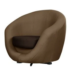 Fauteuil pivotant Marvin - Tissu Taupe/Mocca - Fredriks