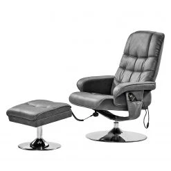 Modoform Fauteuil de massage Wilber - Aspect cuir vieilli - Basalte | Confort premium et design élégant