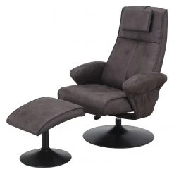 Modoform Fauteuil de Relaxation De Witt en Microfibre Gris Marron