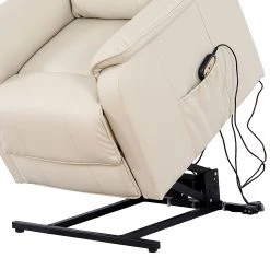 Modoform Fauteuil TV Charly - Imitation Cuir Crème | Confort Premium | Fauteuil Relax -Pas Cher Fauteuils Magasin fernsehsessel charly mit aufstehfunktion kunstleder creme 939078