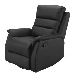 Modoform Fauteuil TV Nieva - Imitation Cuir Noir - Confort et Élégance pour votre Salon