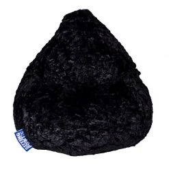 Pouf Poire Fluffy L Noir - Confort et Élégance | SITTING POINT