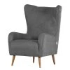 Mørteens Fauteuil à oreilles Raze Tissé à plat - Gris métallisé | Confort élégant pour votre salon -Pas Cher Fauteuils Magasin gutmann 20 07 16 4106980