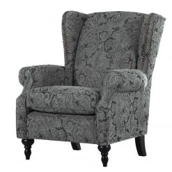 Ridgevalley Fauteuil à oreilles Ajana - Gris - Confort et élégance pour votre salon