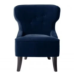 Maison Belfort Fauteuil à oreilles Audrey en Velours - Confort et Élégance -Pas Cher Fauteuils Magasin ohrensessel audrey samt dunkelblau 4951116
