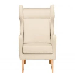 Mørteens Fauteuil à oreilles Bucoli - Ecru avec repose-pieds - Confort et Élégance -Pas Cher Fauteuils Magasin ohrensessel bucoli strukturstoff mit hocker ecru 4621672