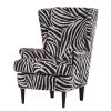 Red Living Fauteuil à oreilles Chaville - Tissu zébré | Fauteuil bergère élégant et confortable -Pas Cher Fauteuils Magasin ohrensessel chaville webstoff zebra 391236