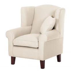 Fauteuil à oreilles Colmar - Tissu Maka Beige avec repose-pieds | Maison Belfort -Pas Cher Fauteuils Magasin ohrensessel colmar webstoff mit hocker stoff maka beige 4827296
