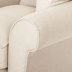 Fauteuil à oreilles Colmar - Tissu Maka Beige avec repose-pieds | Maison Belfort -Pas Cher Fauteuils Magasin ohrensessel colmar webstoff mit hocker stoff maka beige 4827316