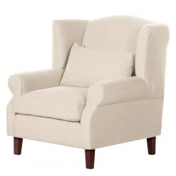 Maison Belfort Fauteuil à Oreilles Sofia - Tissu Beige - Confort Premium et Style Élégant