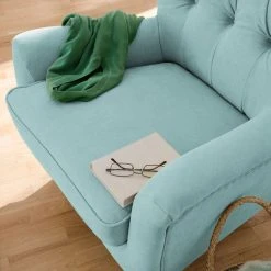 Norrwood Fauteuil à oreilles Feliz - Bleu acier | Confort et élégance -Pas Cher Fauteuils Magasin ohrensessel feliz webstoff stahlblau 5155012