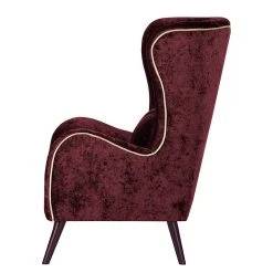 Red Living Fauteuil à oreilles Madame Lebon Velours rouge bourgogne – Confort élégant -Pas Cher Fauteuils Magasin ohrensessel humphrey samtstoff burgundy 382881