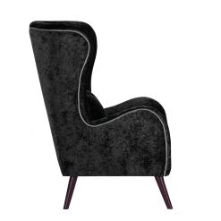 Fauteuil à oreilles Humphrey en velours gris - Confort et élégance | Red Living -Pas Cher Fauteuils Magasin ohrensessel humphrey samtstoff schwarz 382889