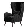 Fauteuil à oreilles Humphrey en velours gris - Confort et élégance | Red Living -Pas Cher Fauteuils Magasin ohrensessel humphrey samtstoff schwarz 382892