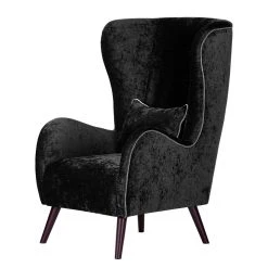 Fauteuil à oreilles Humphrey en velours gris - Confort et élégance | Red Living
