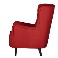 Fauteuil à oreilles Josslyn Mørteens - Tissu rouge avec repose-pieds - Confort et élégance -Pas Cher Fauteuils Magasin ohrensessel josslyn webstoff rot 453398