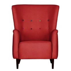 Fauteuil à oreilles Josslyn Mørteens - Tissu rouge avec repose-pieds - Confort et élégance -Pas Cher Fauteuils Magasin ohrensessel josslyn webstoff rot 453399