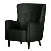 Mørteens Fauteuil à oreilles Josslyn - Tissu noir - Fauteuil bergère élégant et confortable -Pas Cher Fauteuils Magasin ohrensessel josslyn webstoff schwarz 453361