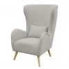 Mørteens Fauteuil Madame Lebon II en Tissu Gris fumé - Fauteuil bergère élégant -Pas Cher Fauteuils Magasin ohrensessel madame lebon iii webstoff rauchgrau 4263700