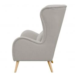 Mørteens Fauteuil Madame Lebon II en Tissu Gris fumé - Fauteuil bergère élégant -Pas Cher Fauteuils Magasin ohrensessel madame lebon iii webstoff rauchgrau 4263712