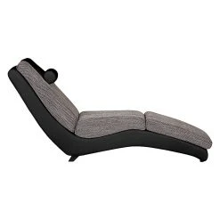 Re:concept Chaise Longue Carson - Cuir Synthétique Noir et Tissu Structuré Gris Clair | Chaises Relax -Pas Cher Fauteuils Magasin relaxliege carson kunstleder schwarz strukturstoff hellgrau 459480