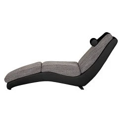 Re:concept Chaise Longue Carson - Cuir Synthétique Noir et Tissu Structuré Gris Clair | Chaises Relax -Pas Cher Fauteuils Magasin relaxliege carson kunstleder schwarz strukturstoff hellgrau 459481