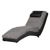 Re:concept Chaise Longue Carson - Cuir Synthétique Noir et Tissu Structuré Gris Clair | Chaises Relax -Pas Cher Fauteuils Magasin relaxliege carson kunstleder schwarz strukturstoff hellgrau 459483
