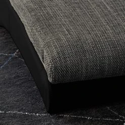 Re:concept Chaise Longue Carson - Cuir Synthétique Noir et Tissu Structuré Gris Clair | Chaises Relax -Pas Cher Fauteuils Magasin relaxliege carson kunstleder schwarz strukturstoff hellgrau 4905192