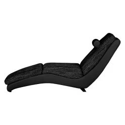 Chaise Longue de Relaxation Carson - Cuir Synthétique / Tissu Structuré Noir | Roomscape -Pas Cher Fauteuils Magasin relaxliege carson kunstleder strukturstoff schwarz 459510