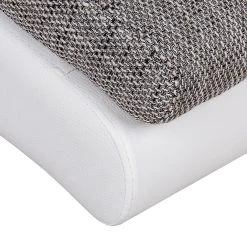 Chaise longue de relaxation Carson - Cuir synthétique blanc & Tissu structuré gris clair | Roomscape -Pas Cher Fauteuils Magasin relaxliege carson kunstleder weiss strukturstoff hellgrau 388175