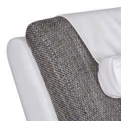 Chaise longue de relaxation Carson - Cuir synthétique blanc & Tissu structuré gris clair | Roomscape -Pas Cher Fauteuils Magasin relaxliege carson kunstleder weiss strukturstoff hellgrau 388176