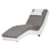 Chaise longue de relaxation Carson - Cuir synthétique blanc & Tissu structuré gris clair | Roomscape -Pas Cher Fauteuils Magasin relaxliege carson kunstleder weiss strukturstoff hellgrau 388181