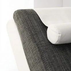 Chaise longue de relaxation Carson - Cuir synthétique blanc & Tissu structuré gris clair | Roomscape -Pas Cher Fauteuils Magasin relaxliege carson kunstleder weiss strukturstoff hellgrau 4905168