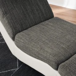 Chaise longue de relaxation Carson - Cuir synthétique blanc & Tissu structuré gris clair | Roomscape -Pas Cher Fauteuils Magasin relaxliege carson kunstleder weiss strukturstoff hellgrau 4905172