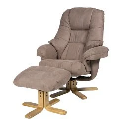 Fauteuil de relaxation Bordeaux avec repose-pieds - Microfibre marron - Confort optimal | Duo Collection