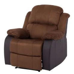 Fauteuil de relaxation Norden Modoform en microfibre/imitation cuir marron - Confort et élégance