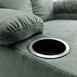 Modoform Fauteuil de relaxation Norvell - Microfibre gris - Confort optimal -Pas Cher Fauteuils Magasin relaxsessel norvell microfaser dunkelgruen 4874232