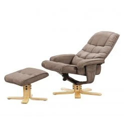 Modoform Fauteuil de relaxation Sund avec repose-pieds en microfibre beige chaud -Pas Cher Fauteuils Magasin relaxsessel sund mit hocker microfaser cubanit 5144680