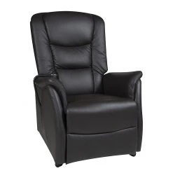 Modoform Fauteuil TV Sylt Motorisé - Cuir Synthétique Noir, Design Érable/Orange - Siège Relax avec Assistance pour se Lever -Pas Cher Fauteuils Magasin relaxsessel sylt mit motor und aufstehhilfe echtleder schwarz 373365