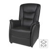Modoform Fauteuil TV Sylt Motorisé - Cuir Synthétique Noir, Design Érable/Orange - Siège Relax avec Assistance pour se Lever -Pas Cher Fauteuils Magasin relaxsessel sylt mit motor und aufstehhilfe echtleder schwarz 373368