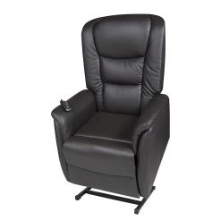 Modoform Fauteuil TV Sylt Motorisé - Cuir Synthétique Noir, Design Érable/Orange - Siège Relax avec Assistance pour se Lever -Pas Cher Fauteuils Magasin relaxsessel sylt mit motor und aufstehhilfe echtleder schwarz 373371